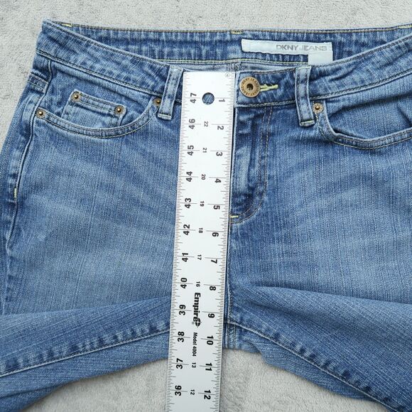 DKNY Jeans Women's 8S Blue Mid-Rise Bootcut Stretch Denim 28" Inseam Timeworn - Picture 7 of 16